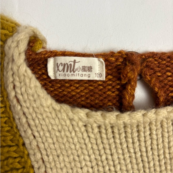 Beautiful Rust Knit Baby Dress with Ruffle Collar - Picture 2 of 7